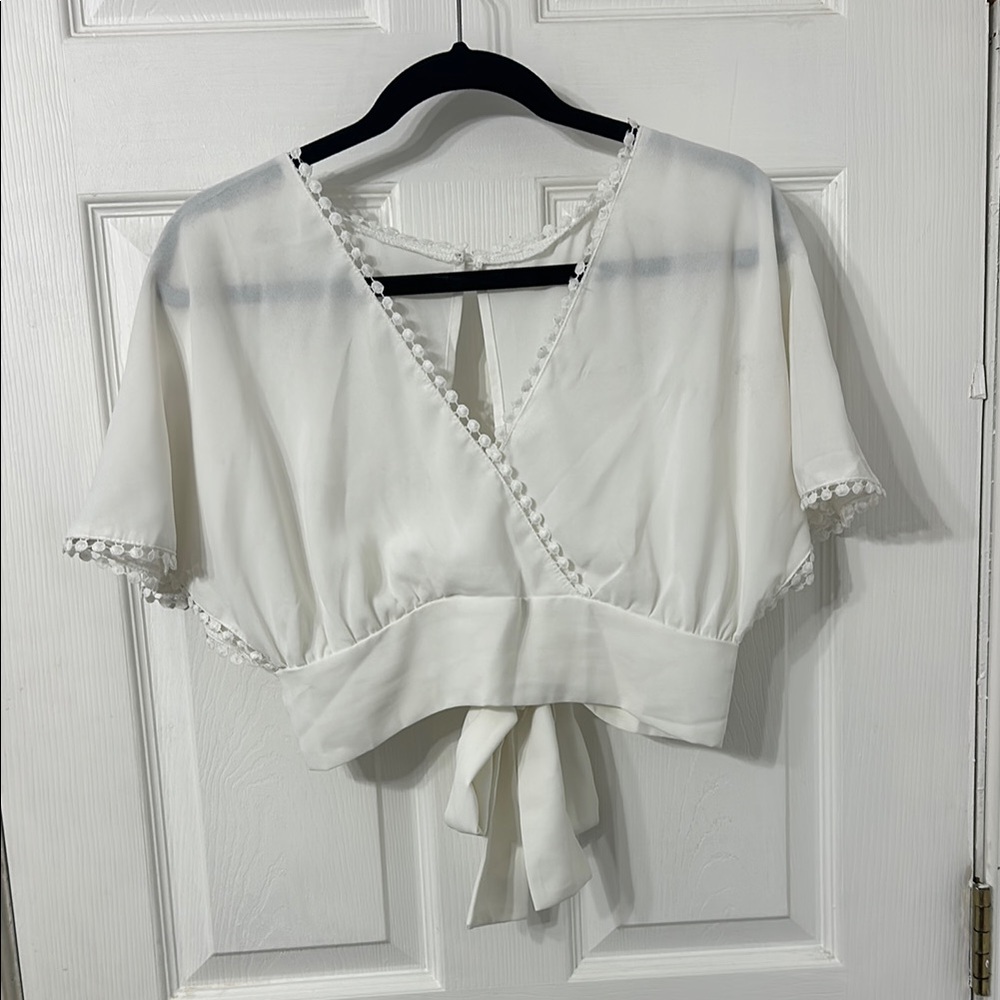 Elegant White Wrap Top